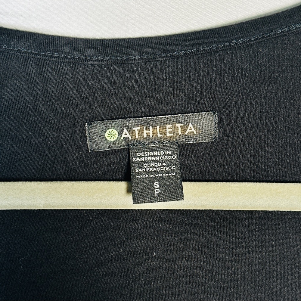 Athleta Della Dress Cotton Modal Ruched Tank LBD Athleisure SP Black - Picture 9 of 10